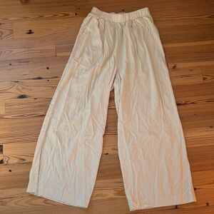 OZMA Wide Leg Pants in Light Cream